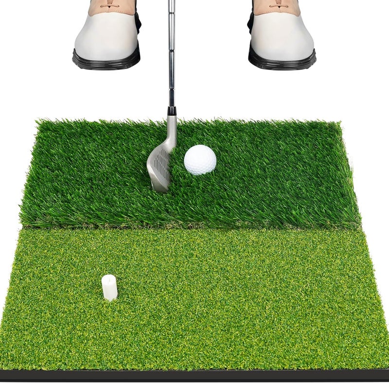 LYDARZ Portable & Foldable Golf Practice Mat – Dual-Turf Golf Hitting Mat for Indoor & Outdoor Swing and Chipping – Fairway & Rough Turf Golf Training Mat for Backyard and Home - Image 1
